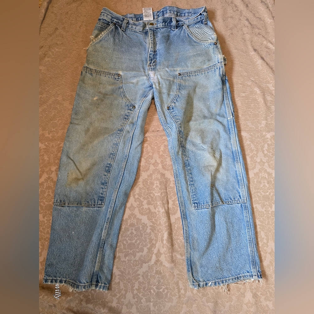 Mens Carhartt double knee jeans size 34x30